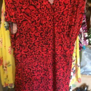 Iman Wrap Dress- Red Leopard